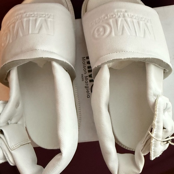 Maison Martin Margiela White Embossed Logo Slide Sandals EU35 - Picture 6 of 8